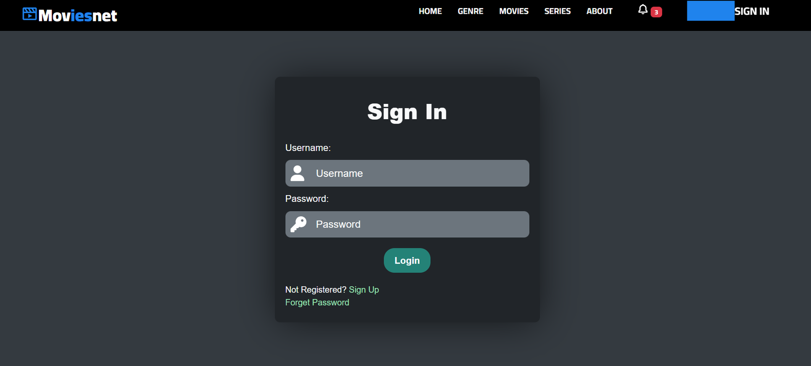Login Screenshot